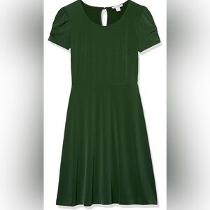 Sleeveless A-Line Dress in Forest Green